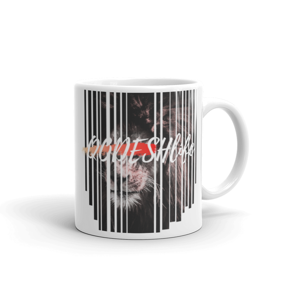 White glossy mug