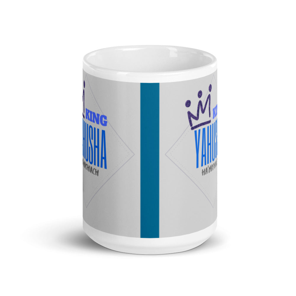 Blue King Yahusha Ha' Mashiach   glossy mug